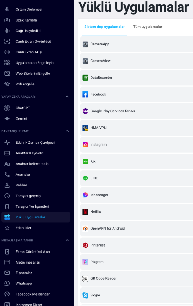 Uygulama Kullanım Raporları