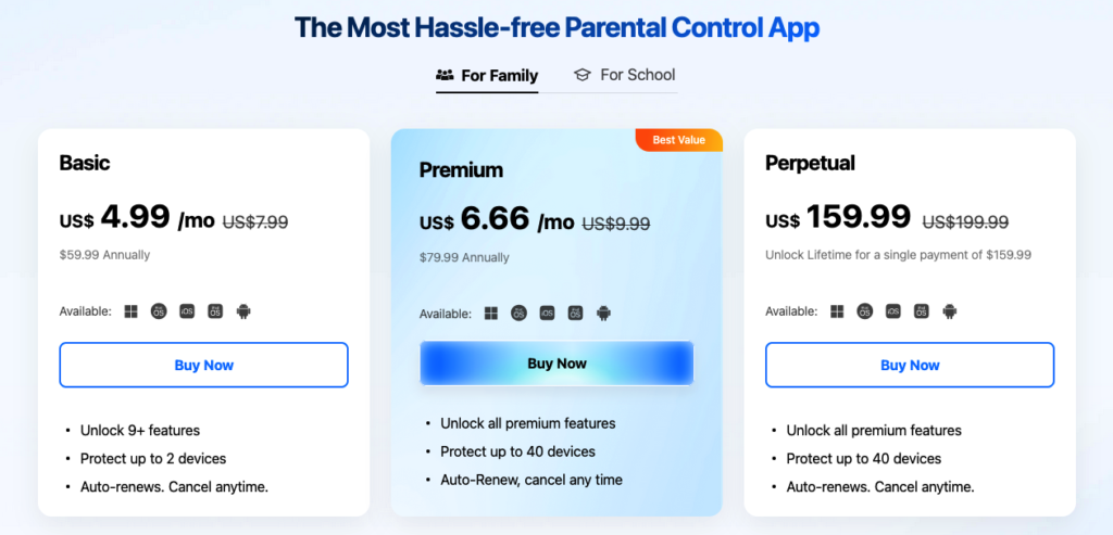 FamiSafe Fiyatlandırması