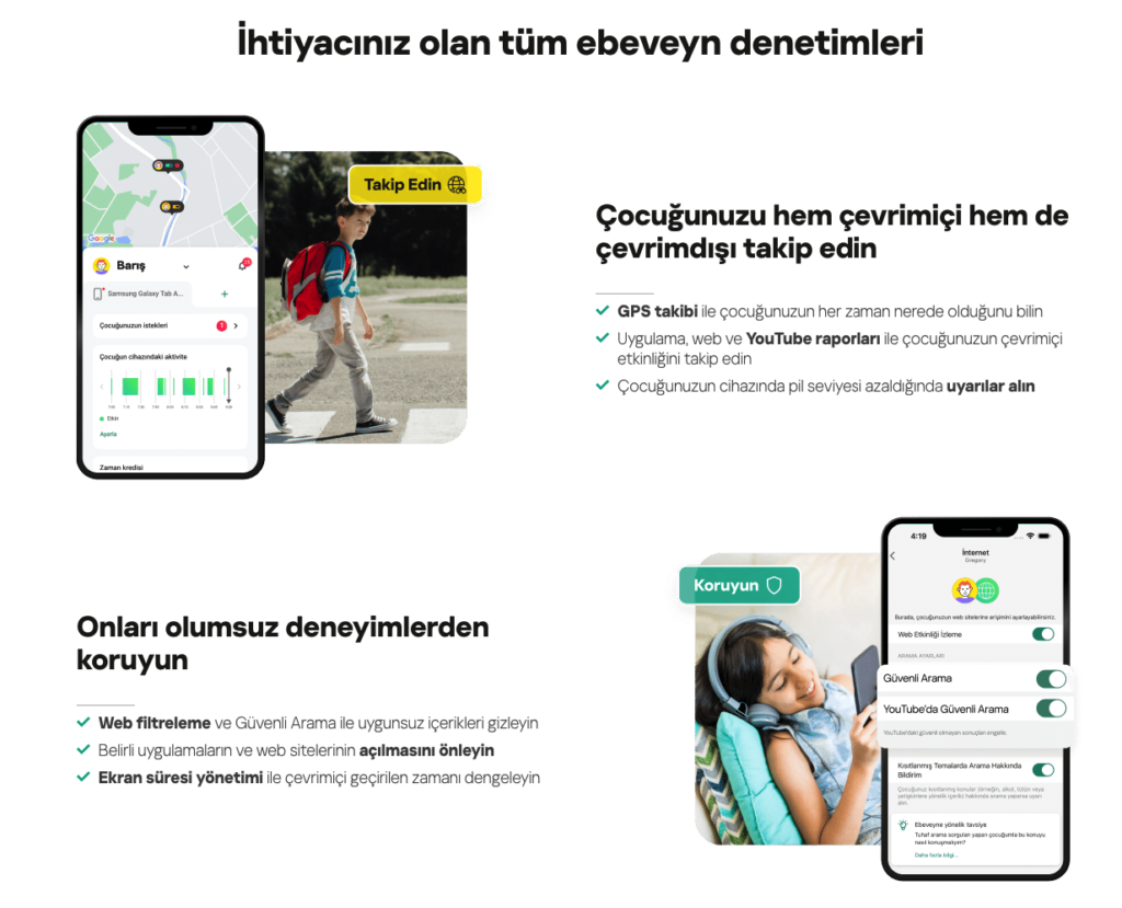 Kaspersky Safe Kids Özellikleri